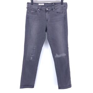 AG Adriano Goldschmied Women's Jeans The Stilt Roll-Up Cigarette 28 Grey